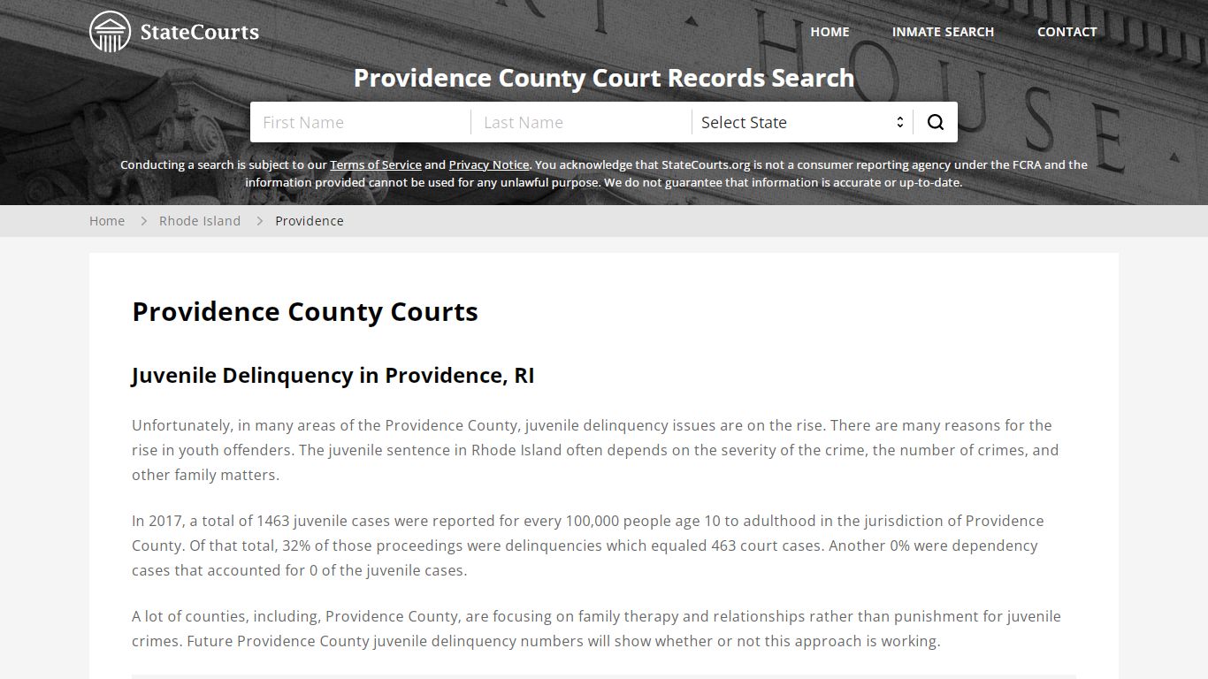 Providence County, RI Courts - Records & Cases - StateCourts