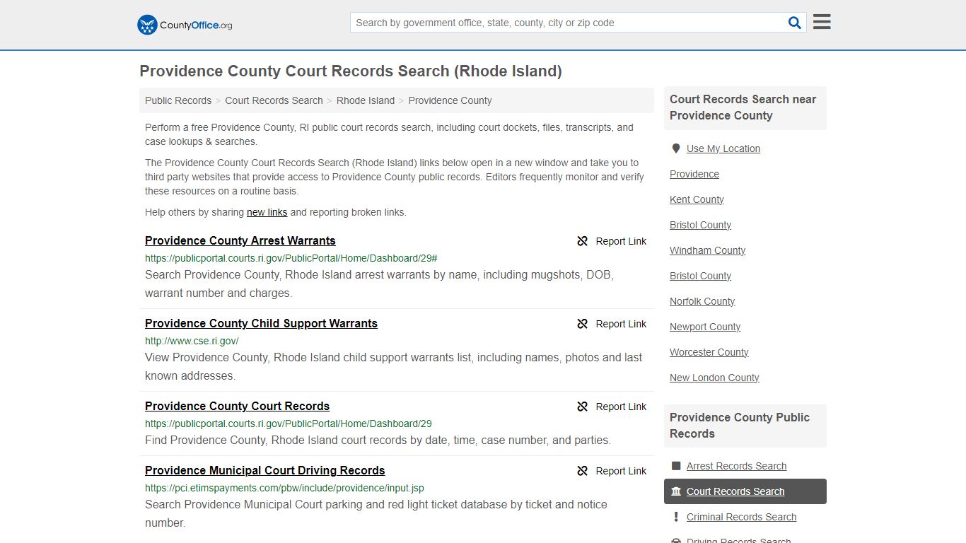 Providence County Court Records Search (Rhode Island) - County Office