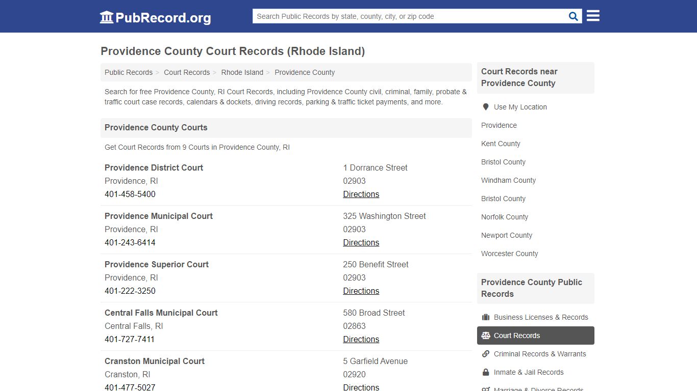 Providence County Court Records (Rhode Island)